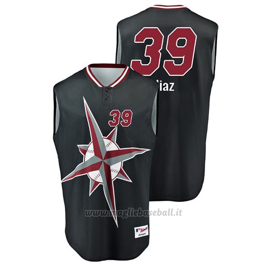 Maglia Baseball Uomo Seattle Mariners Edwin Diaz Throwback Turn Ahead The Clock Nero